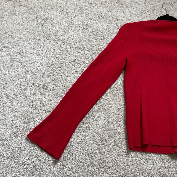 GORGEOUS SILK BLEND BELL SLEEVED RED CARDIGAN π«β€οΈπΉπππ©ΈπΆοΈπ« - Picture 3 of 4